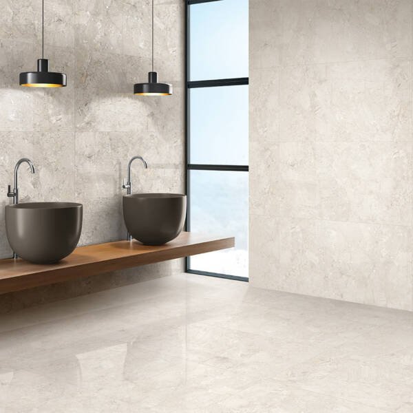 glossy porcelain tile , glossy tiles , glossy vs. matt combination , matt , matt vs. glossy bathroom tiles , glossy floor , matt wall tiles , color combination