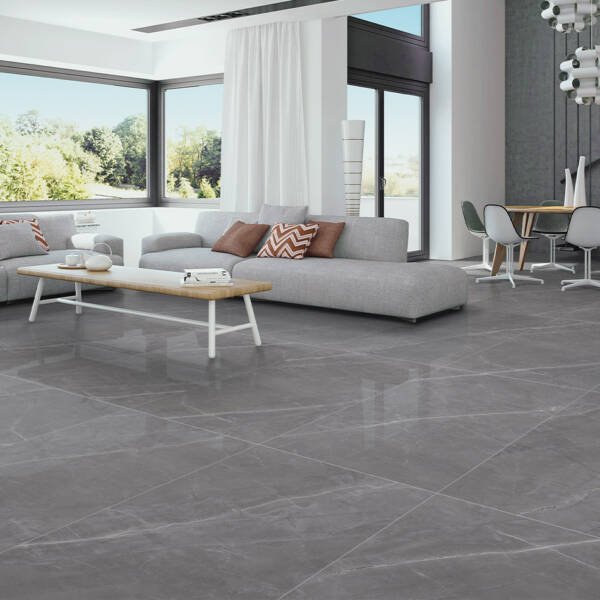 grey tile floor what color walls , dark grey colure tils , grey colure leaving room , leaving room