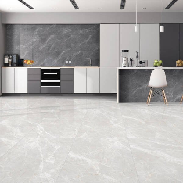 dark grey tile , light dark combination tiles , kitchen tiles , light dark combination in kitchen glossy tiles , glossy floor tiles ,wall tiles