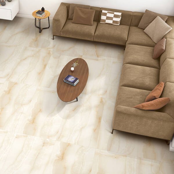 light crem tiles , glossy tiles , leaving room glossy tiles , light brown tiles